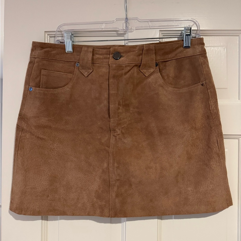 Blank NYC Brown Suede Mini Skirt
